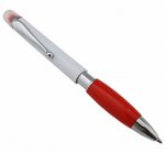 Caneta plástica, com marca texto (cor do marca texto compatível com a cor da caneta).
